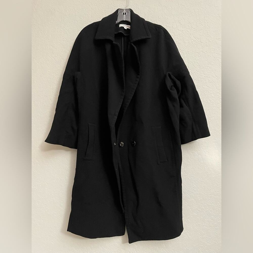 KAUFMANFRANCO Collective Black Snap Front Overcoat - Size Large